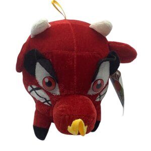 Red Bull Plush Toy Stuffed Animal Gold Nose Ring NEW NWT 7"x5.5"